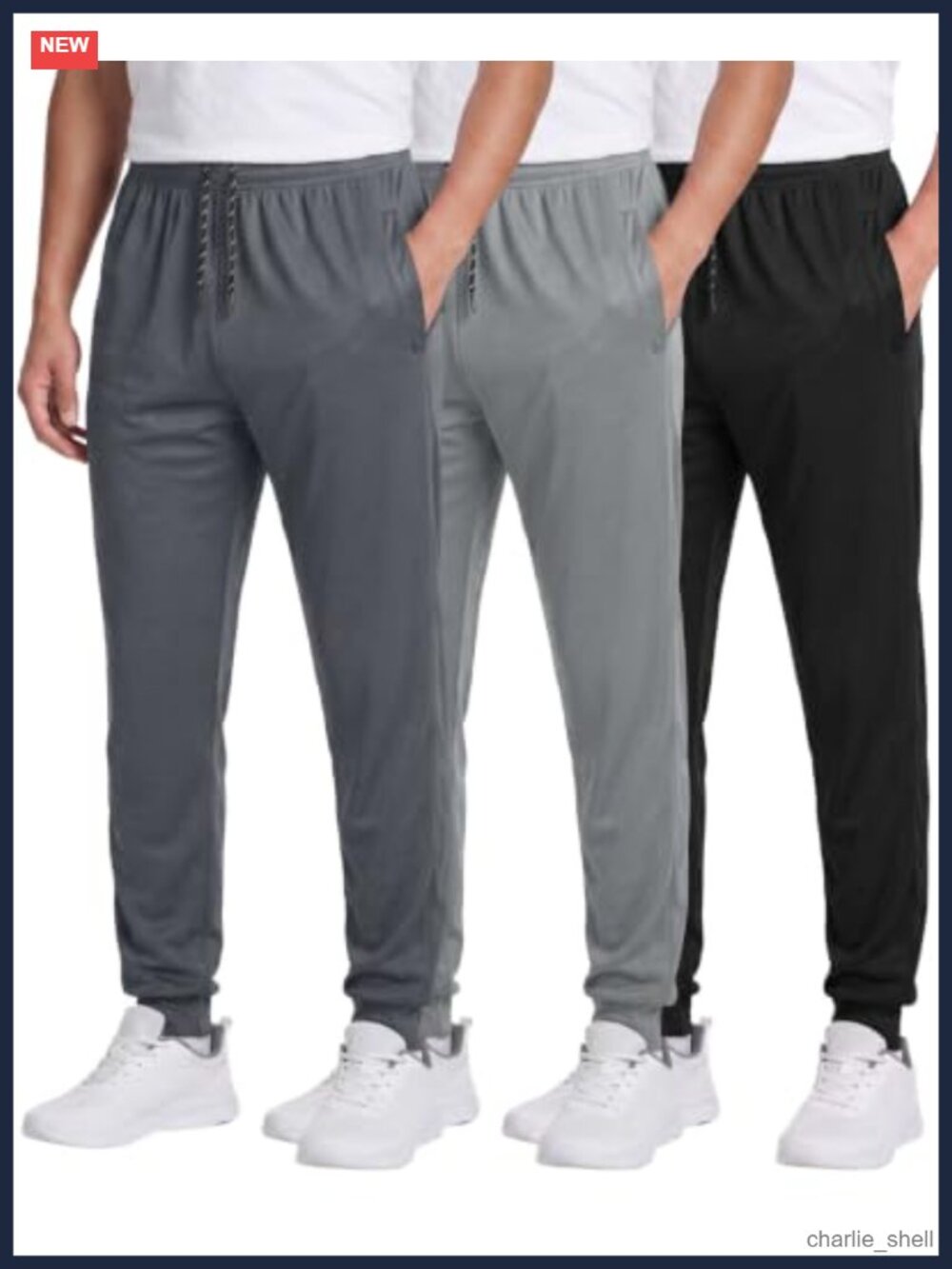 3 Pack Men's Mesh Joggers Sweatpants Athletic Gym Track Pants with Pockets